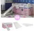 Homestyle4u Hochbett 90x200 Kinderbett mit Rutsche, Matratze, Vorhang, Weiß/Rosa (2558)