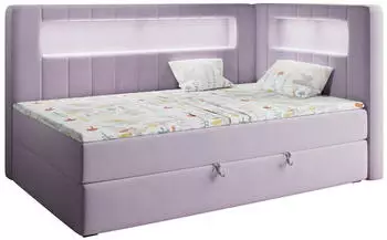MKS Meble Junior Gold 3 Kinderbett Polsterbett 90x200cm LED Violett rechts (JUNIOR-GOLD-3)