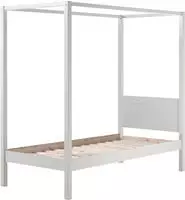 Vipack Himmelbett "Pino, Kiefer massiv wei&szlig; lackiert, Made in Europe, zeitloses