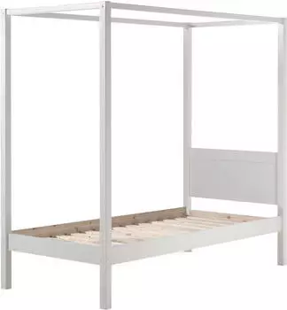 Vipack Pino Himmelbett Kiefer massiv wei&szlig; lackiert 90x200cm (91115951-0)