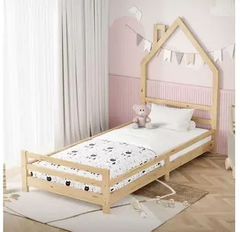 ML-Design Kinderbett Hausoptik Kiefernholz massiv 90x200cm
