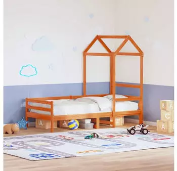 vidaXL Dach f&uuml;r Kinderbett Wachsbraun 118x70x176,5cm Massivholz Kiefer (846987)