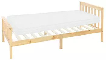 ML-Design Holzbett Einzelbett 90x200cm Kiefernholz mit Lattenrost & Matratze (4064649112100)