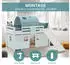 Homestyle4u Kinder-Hochbett 90x200 mit Rutsche, Vorhang & Tunnel, grün (2940)