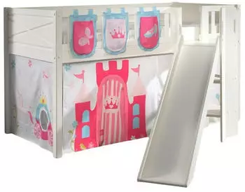 Vipack Scott Hochbett mit Rutsch-/Leiterturm, 90x200cm, Prinzessin-Design (Scott)