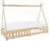 ML-Design Tipi Kinderbett Kiefernholz 90x200cm mit Matratze & Lattenrost (Natur)