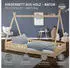 ML-Design Tipi Kinderbett Kiefernholz 90x200cm mit Matratze & Lattenrost (Natur)