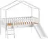 Vipack Dallas Hausbett mit Leiter & Rutsche, 90x200cm, Weiß (DAGB9014)