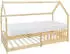 ML-Design Hausbett 90x200cm Kiefernholz Natur mit Matratze & Rausfallschutz (490011422)