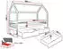 Mirjan24 Gaja 90 Kinderbett Hausbett mit 2 Schubladen, Holz, 90x200cm (Gaja 90)