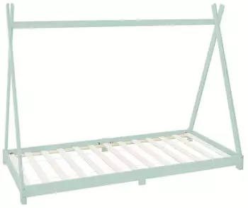 ML-Design Tipi Kinderbett Hausbett 90x200cm Kiefernholz Mint mit Lattenrost