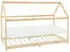 ML-Design Hausbett mit Dach, Matratze & Lattenrost, Kiefer Natur 90x200cm (490007391)