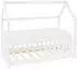 ML-Design Hausbett Kinderbett Kiefernholz weiß mit Matratze und Rausfallschutz 70x140cm