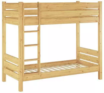 Erst-Holz Etagenbett Kiefer Massivholz 90x190cm teilbar, Nische 100cm (60.16-09-190T100)