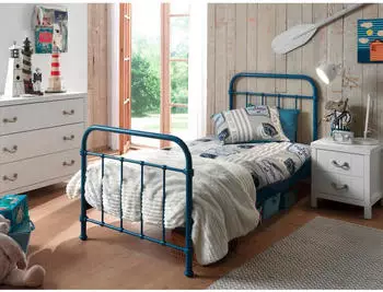Vipack New York Metallbett 90x200cm, Blau (New York)