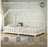 ML-Design Hausbett Kinderbett 120x200cm Kiefer massiv Weiß mit Rausfallschutz & Lattenrost (ML-1852)