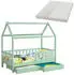Juskys Marli Hausbett 80x160cm mit Bettkasten, Matratze & Rausfallschutz, Mint (Marli)