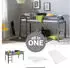 Homestyle4u Hochbett 90x200 Kinder mit Treppe, Lattenrost & Matratze, Grau (2257)