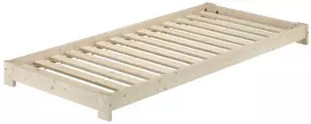 Erst-Holz Niederflurbett Einzelbett 90x200 Fichte/Tanne massiv unbehandelt (V-60.85N-09)
