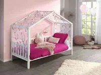 Vipack Hausbett "Dallas, mit Dachaufbau, Kiefer massiv, stabil gebaut" B/H/T ca.
