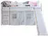 Homestyle4u Kinderhochbett 90x200 mit Rutsche und Vorhang, Weiß/Grau (2767)