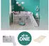 Homestyle4u Kinderhochbett 90x200 mit Rutsche und Vorhang, Weiß/Grau (2767)