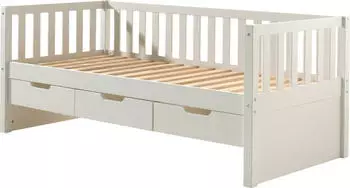 Vipack Einzelbett mit Schubladen, Kiefer massiv, 90x200cm, wei&szlig; (6647781)