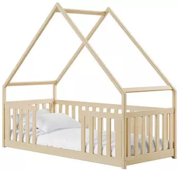 Mirjan24 Hausbett Kiefer Rausfallschutz 80x200cm (Bee)