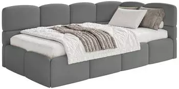 Selsey Cloudy Jugendbett 120x200cm Chenille Dunkelgrau mit Bettkasten (Cloudy)
