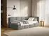 Selsey Cloudy Jugendbett 120x200cm Chenille Dunkelgrau mit Bettkasten (Cloudy)