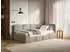 Selsey Cloudy Jugendbett 120x200cm Hellbraun Chenille mit Bettkasten und Lattenrost