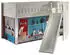 Vipack Scott Hochbett Kiefer massiv weiß 90x200cm mit Rutsch-/Leiterturm (4077711)