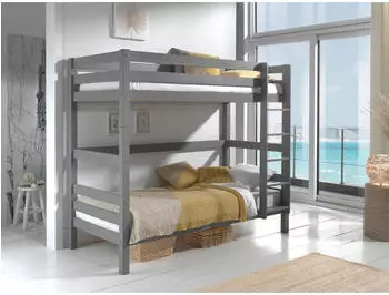 Vipack Pino Etagenbett Kiefer massiv, grau, 210x182x105cm (109)