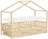 ML-Design Hausbett mit Matratze und 2 Schubkästen, Kiefernholz, 90x200cm (490018262)