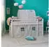 Homestyle4u Kinderhochbett 90x200 mit Lattenrost, Tunnel & Vorhang, Weiß (2766)