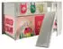 Vipack Scott Hochbett mit Rutsch-/Leiterturm, 90x200cm, Rosa mit floralem Muster (Scott)