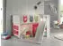 Vipack Scott Hochbett mit Rutsch-/Leiterturm, 90x200cm, Rosa mit floralem Muster (Scott)