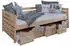 Mid.you Naomi Sofabett mit 5 Schubkästen, Kiefer massiv, 90x200cm