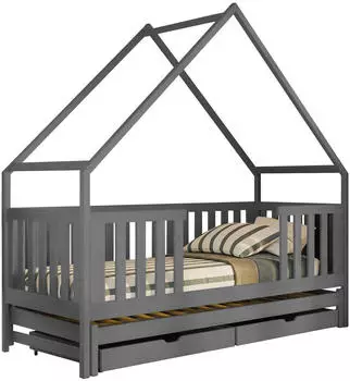Mirjan24 Hausbett Magic mit Schubladen Kiefer 90x190cm (Magic)
