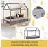 Homestyle4u Hausbett 90x200cm mit Matratze, Lattenrost & 2 Schubladen, Grau