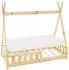 ML-Design Tipi Kinderbett 70x140cm Kiefernholz Natur mit Matratze & Rausfallschutz