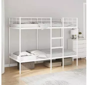 vidaXL Etagenbett ohne Matratze 80x200cm Stahl Wei&szlig; (42000327)