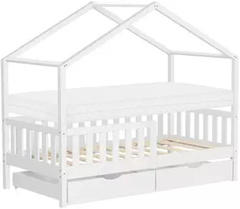 ML-Design Hausbett 80x160cm Kiefernholz, 2 Schubladen, mit Matratze (490018261)
