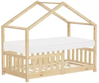 ML-Design Hausbett mit Matratze & Lattenrost Kiefernholz 70x140cm (490018250)