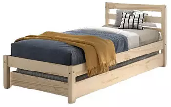 Vipack Pino Einzelbett Kiefer massiv, 90x200cm, mit Bettschublade & Rolllattenrost
