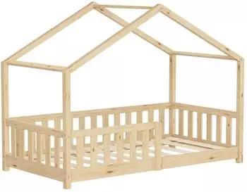 ML-Design Hausbett Kiefernholz mit Lattenrost 80x160cm (490017615)