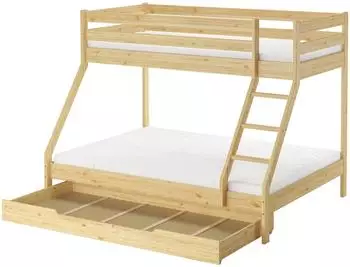 Erst-Holz Doppel-Etagenbett 140x200 / 90x200 Erwachsene Kiefer (V-60.19-09-14)
