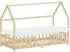 ML-Design Hausbett Kinderbett 90x200cm mit Matratze, Rausfallschutz, Lattenrost, Kiefernholz, Natur