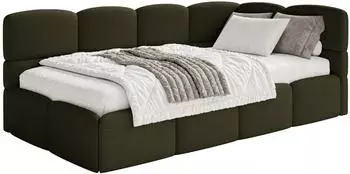 Selsey Cloudy Jugendbett 120x200cm Bouclé Olivgrün mit Bettkasten (Cloudy)