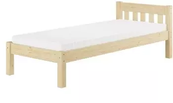 Erst-Holz Einzelbett Massivholz Kiefer unbehandelt 90x200cm (V-60.38N-09)
